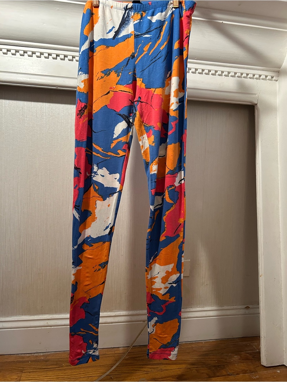 French Connection Multicolor Abstract Print Leggings - Blue, Orange, Pink, White